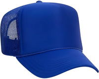 OTTO 39 165 5 Panel Foam High Crown Mesh Back Trucker Snapback Cap Royal Royal / One Size Fits Most