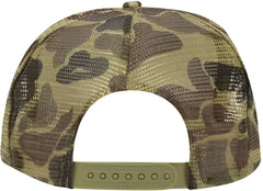 OTTO 39-165 5 Panel Foam High Crown Mesh Back Trucker Snapback Cap - Sand Dark Gray Camo - Sand Dark Gray / One Size