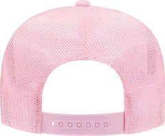 OTTO 39-165 5 Panel Foam High Crown Mesh Back Trucker Snapback Cap - Soft Pink - Pink / One Size Fits Most