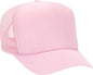 OTTO 39-165 5 Panel Foam High Crown Mesh Back Trucker Snapback Cap - Soft Pink - Pink / One Size Fits Most