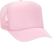 OTTO 39 165 5 Panel Foam High Crown Mesh Back Trucker Snapback Cap Soft Pink Pink / One Size Fits Most