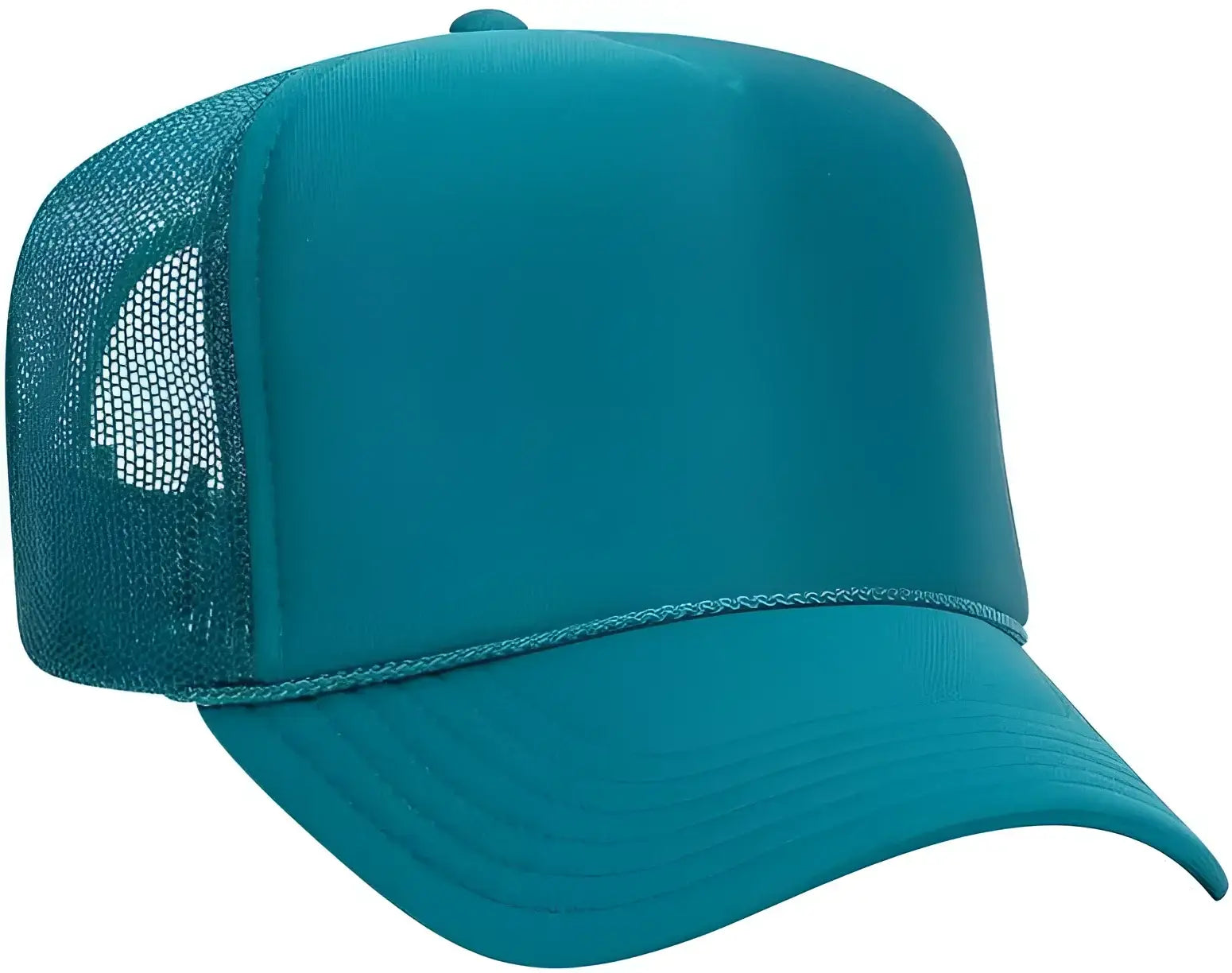 OTTO 39-165 5 Panel Foam High Crown Mesh Back Trucker Snapback Cap - Turquoise - Turquoise / One Size Fits Most