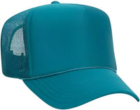 OTTO 39 165 5 Panel Foam High Crown Mesh Back Trucker Snapback Cap Turquoise Turquoise / One Size Fits Most