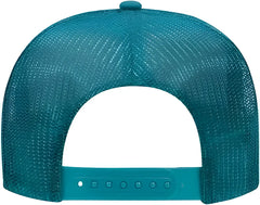 OTTO 39-165 5 Panel Foam High Crown Mesh Back Trucker Snapback Cap - Turquoise - Turquoise / One Size Fits Most