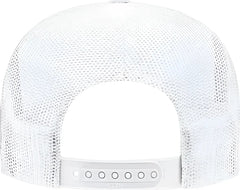 OTTO 39 165 5 Panel Foam High Crown Mesh Back Trucker Snapback Cap White White / One Size Fits Most