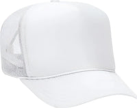OTTO 39 165 5 Panel Foam High Crown Mesh Back Trucker Snapback Cap White White / One Size Fits Most
