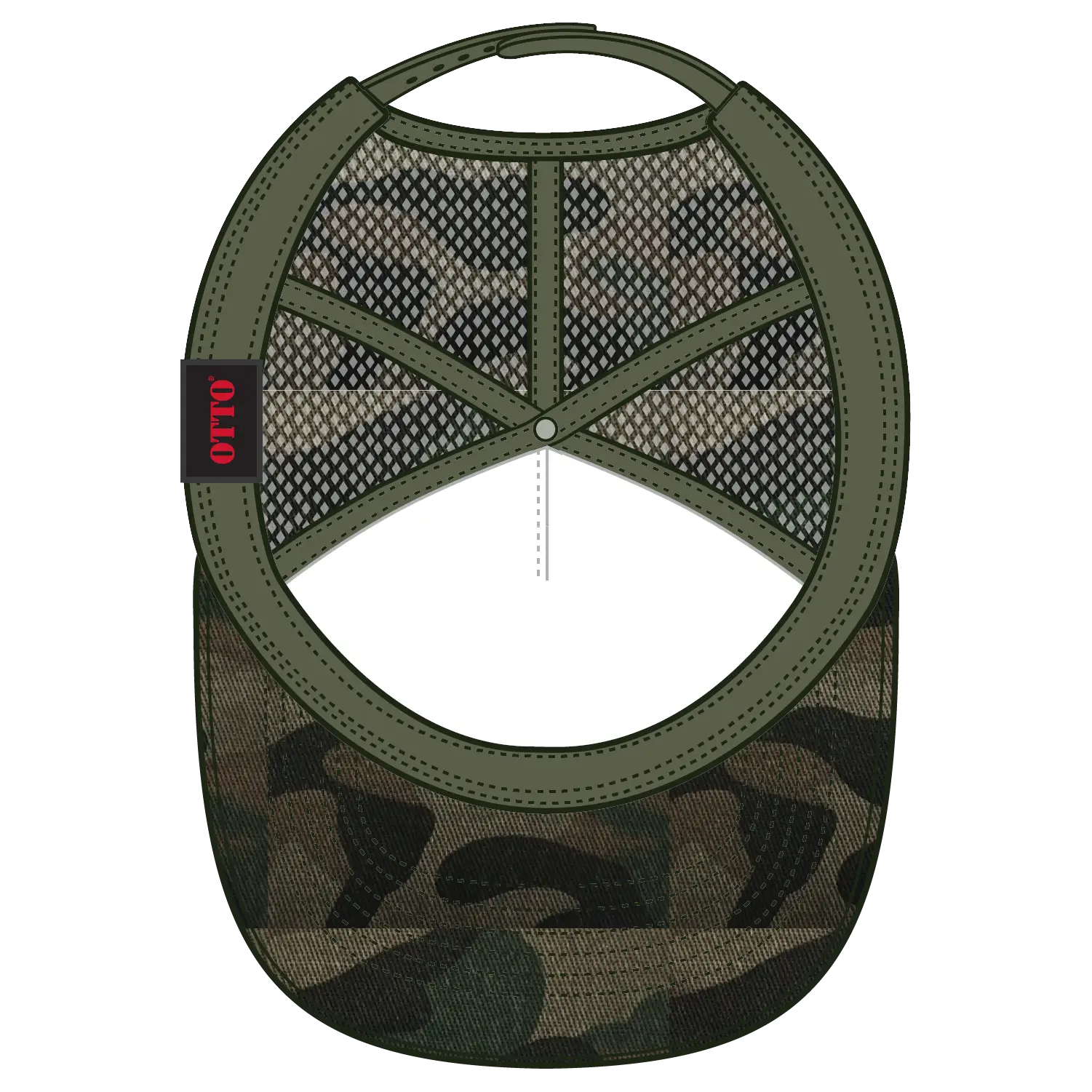 OTTO 39-165 5 Panel High Crown Mesh Back Trucker Cap - 016CPB - 016CPB / 6 1/2’’ - 7 5/8’’