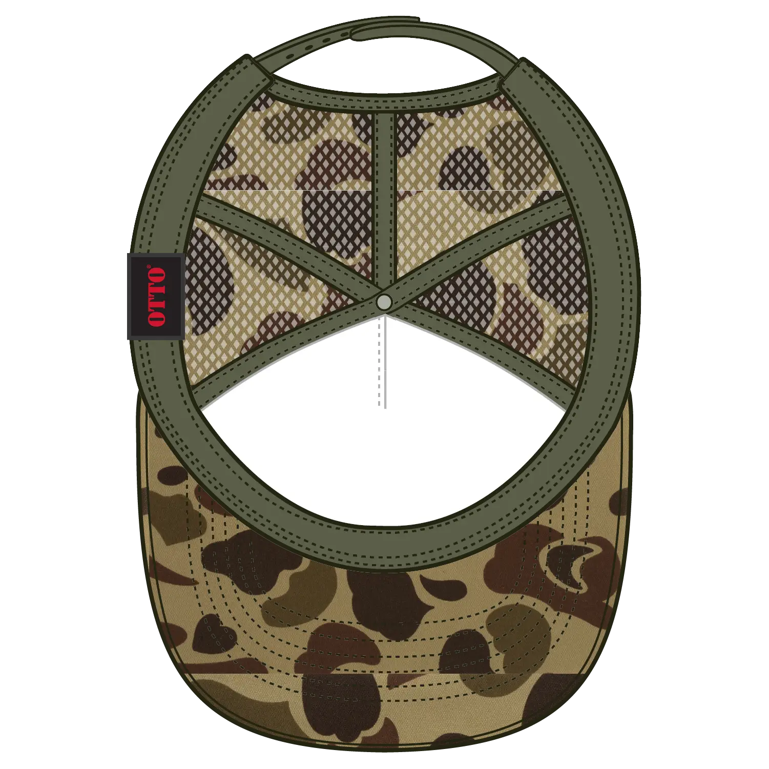 OTTO 39-165 5 Panel High Crown Mesh Back Trucker Cap - 018CPA - 018CPA / 6 1/2’’ - 7 5/8’’