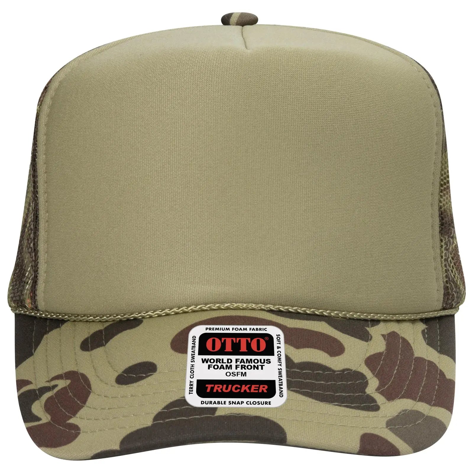 OTTO 39-165 5 Panel High Crown Mesh Back Trucker Cap - 018CPA - 018CPA / 6 1/2’’ - 7 5/8’’