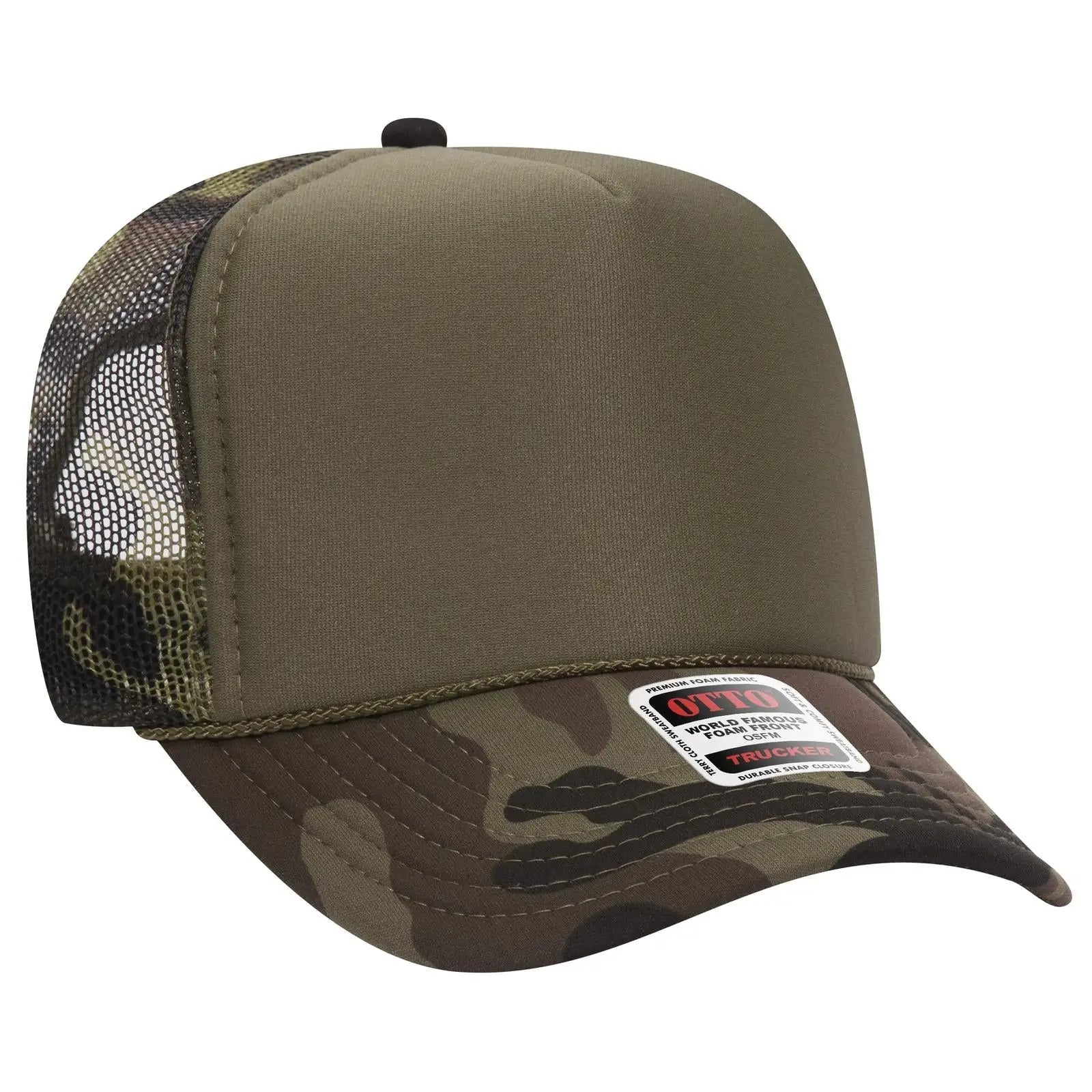 OTTO 39-165 5 Panel High Crown Mesh Back Trucker Cap - 021CPB - 021CPB / 6 1/2’’ - 7 5/8’’