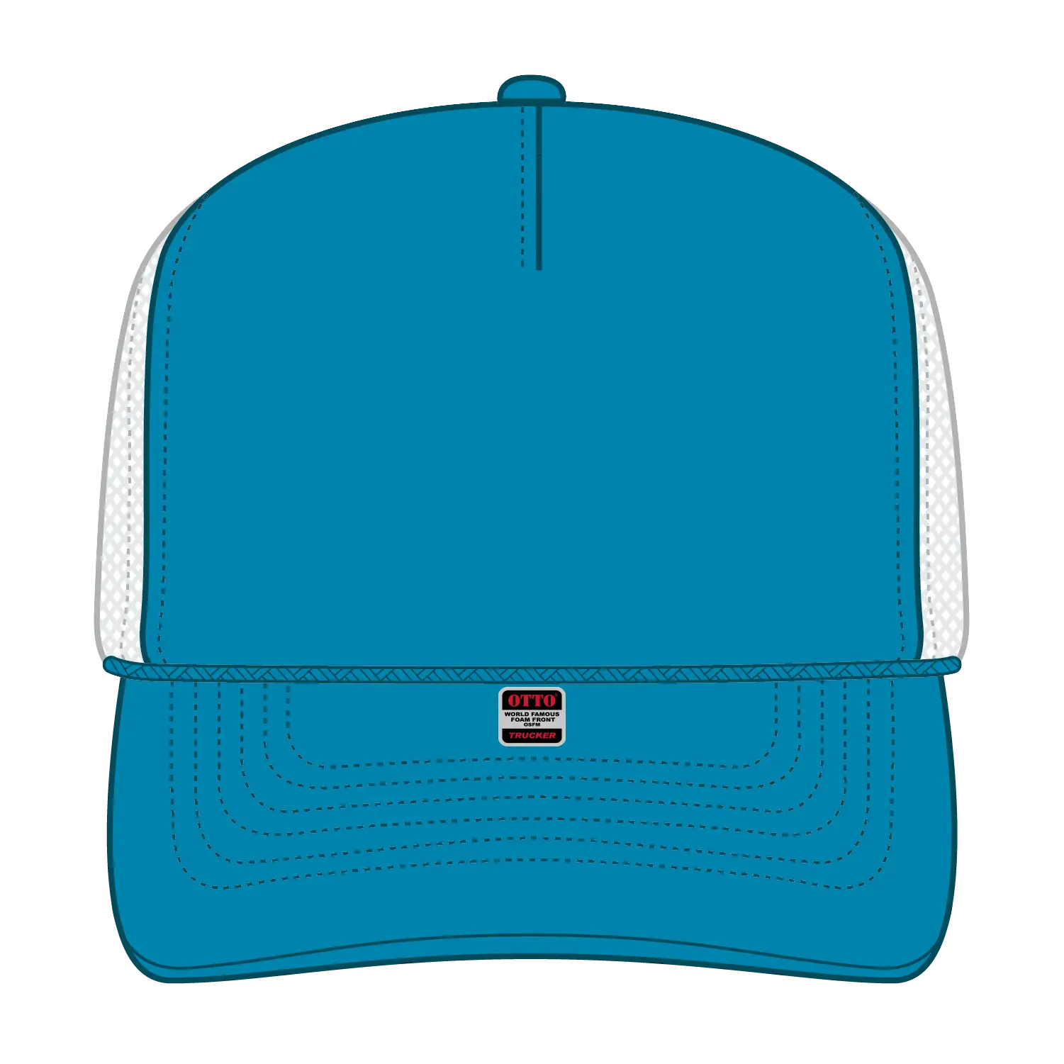 OTTO 39-165 5 Panel High Crown Mesh Back Trucker Cap - 10710716 N Blu/N Blu/Wht - 10710716 N Blu/N Blu/Wht / 6 1/2’’