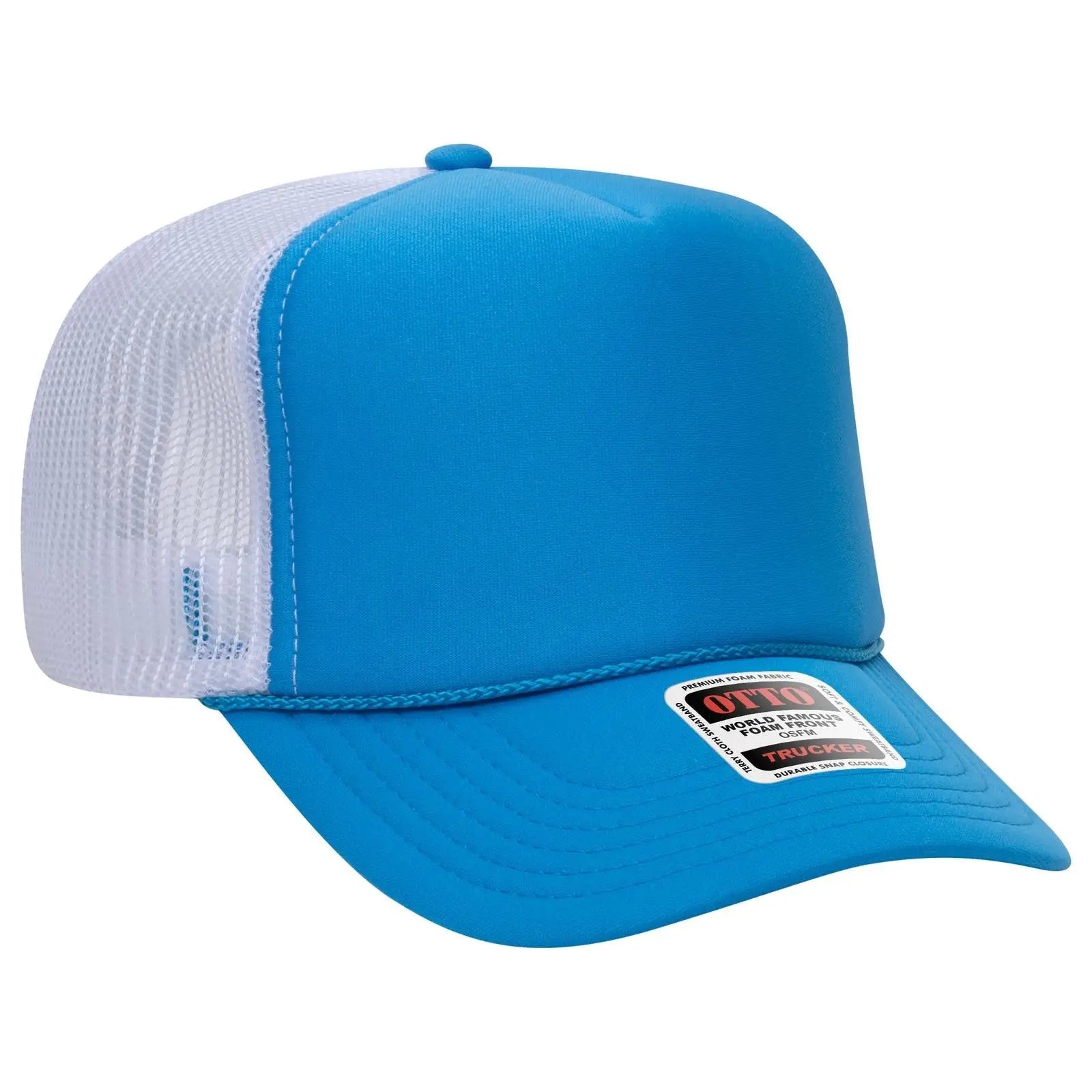 OTTO 39-165 5 Panel High Crown Mesh Back Trucker Cap - 10710716 N Blu/N Blu/Wht - 10710716 N Blu/N Blu/Wht / 6 1/2’’