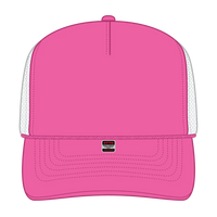 OTTO 39-165 5 Panel High Crown Mesh Back Trucker Cap - 898916 N Pnk/N Pnk/Wht - 898916 N Pnk/N Pnk/Wht / 6 1/2’’ - 7