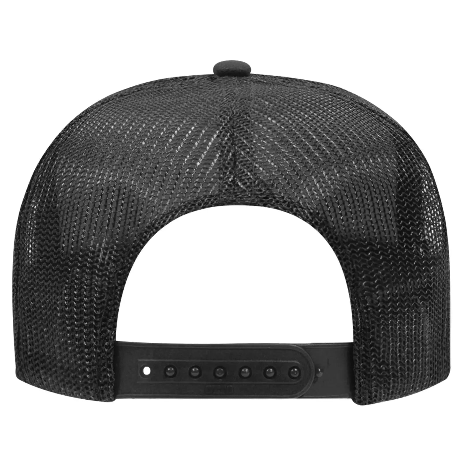 OTTO 39-165 5 Panel High Crown Mesh Back Trucker Cap - Black