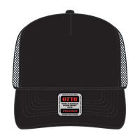 OTTO 39-165 5 Panel High Crown Mesh Back Trucker Cap - Blk/Blk/Ch.Gry - Blk/Blk/Ch.Gry / 6 1/2’’ - 7 5/8’’