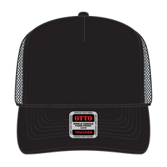OTTO 39-165 5 Panel High Crown Mesh Back Trucker Cap - Blk/Blk/Ch.Gry - Blk/Blk/Ch.Gry / 6 1/2’’ - 7 5/8’’