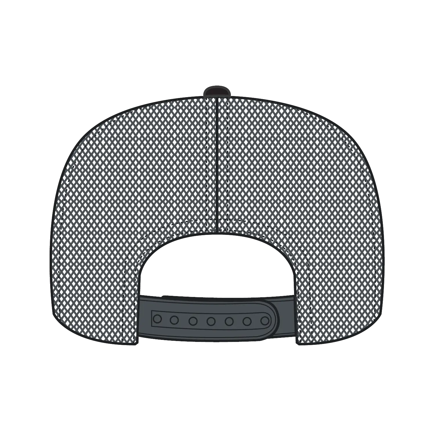 OTTO 39-165 5 Panel High Crown Mesh Back Trucker Cap - Blk/Blk/Ch.Gry - Blk/Blk/Ch.Gry / 6 1/2’’ - 7 5/8’’