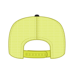 OTTO 39-165 5 Panel High Crown Mesh Back Trucker Cap - Blk/Blk/N.Ylw - Blk/Blk/N.Ylw / 6 1/2’’ - 7 5/8’’