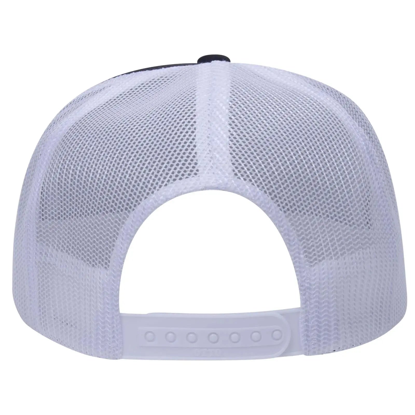 OTTO 39-165 5 Panel High Crown Mesh Back Trucker Cap - Blk/Blk/Wht - Blk/Blk/Wht / 6 1/2’’ - 7 5/8’’