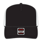 OTTO 39-165 5 Panel High Crown Mesh Back Trucker Cap - Blk/Blk/Wht - Blk/Blk/Wht / 6 1/2’’ - 7 5/8’’