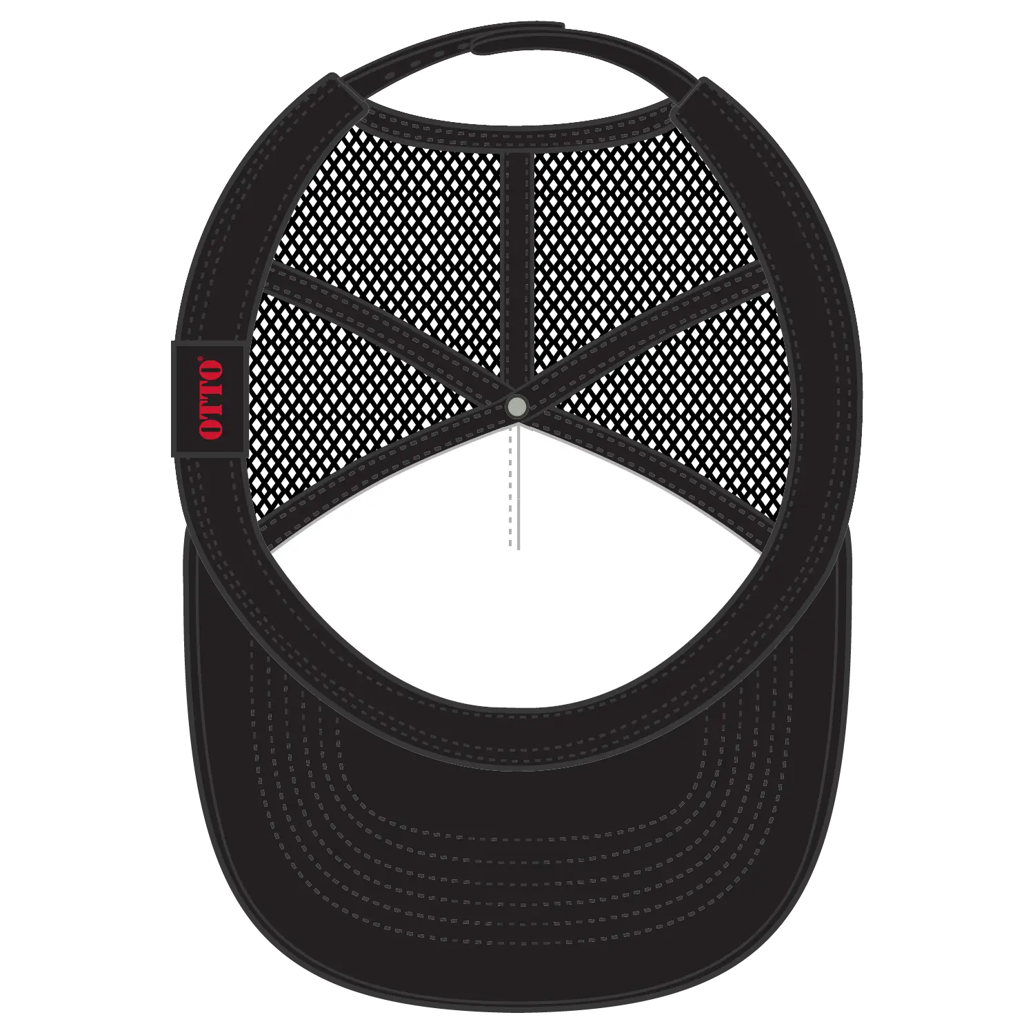 OTTO 39-165 5 Panel High Crown Mesh Back Trucker Cap - Blk/Ch.Gry/Blk - Blk/Ch.Gry/Blk / 6 1/2’’ - 7 5/8’’