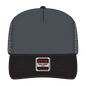 OTTO 39-165 5 Panel High Crown Mesh Back Trucker Cap - Blk/Ch.Gry/Blk - Blk/Ch.Gry/Blk / 6 1/2’’ - 7 5/8’’