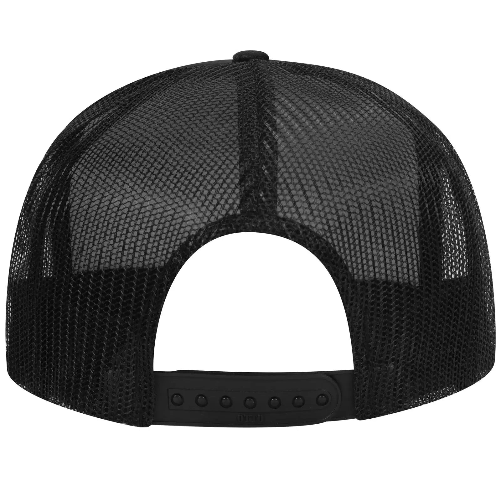 OTTO 39-165 5 Panel High Crown Mesh Back Trucker Cap - Blk/Gld - Blk/Gld / 6 1/2’’ - 7 5/8’’