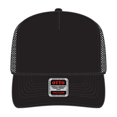 OTTO 39-165 5 Panel High Crown Mesh Back Trucker Cap - Blk/Gld - Blk/Gld / 6 1/2’’ - 7 5/8’’
