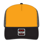 OTTO 39-165 5 Panel High Crown Mesh Back Trucker Cap - Blk/Gld/Blk - Blk/Gld/Blk / 6 1/2’’ - 7 5/8’’