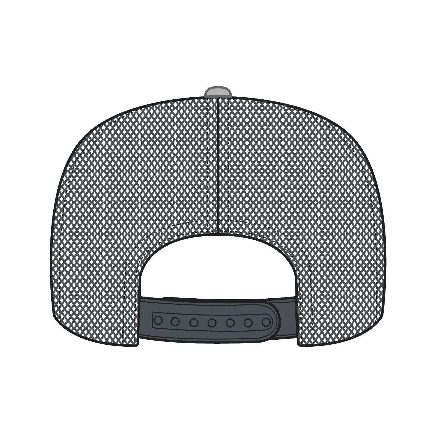 OTTO 39-165 5 Panel High Crown Mesh Back Trucker Cap - Blk/Gry/Ch.Gry - Blk/Gry/Ch.Gry / 6 1/2’’ - 7 5/8’’
