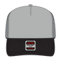 OTTO 39-165 5 Panel High Crown Mesh Back Trucker Cap - Blk/Gry/Ch.Gry - Blk/Gry/Ch.Gry / 6 1/2’’ - 7 5/8’’