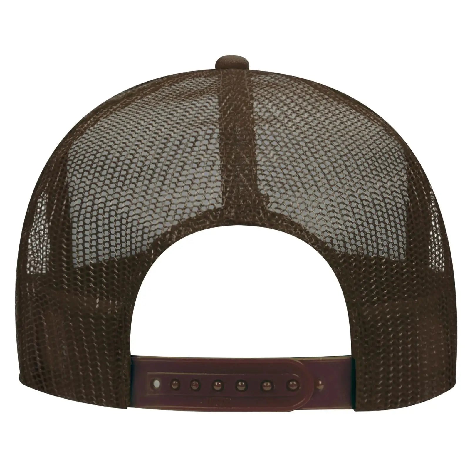 OTTO 39-165 5 Panel High Crown Mesh Back Trucker Cap - Brn/Tan/Brn - Brn/Tan/Brn / 6 1/2’’ - 7 5/8’’