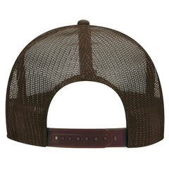 OTTO 39-165 5 Panel High Crown Mesh Back Trucker Cap - Brn/Tan/Brn - Brn/Tan/Brn / 6 1/2’’ - 7 5/8’’
