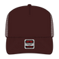 OTTO 39-165 5 Panel High Crown Mesh Back Trucker Cap - Brown - Brown / 6 1/2’’ - 7 5/8’’