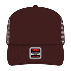 OTTO 39-165 5 Panel High Crown Mesh Back Trucker Cap - Brown - Brown / 6 1/2’’ - 7 5/8’’