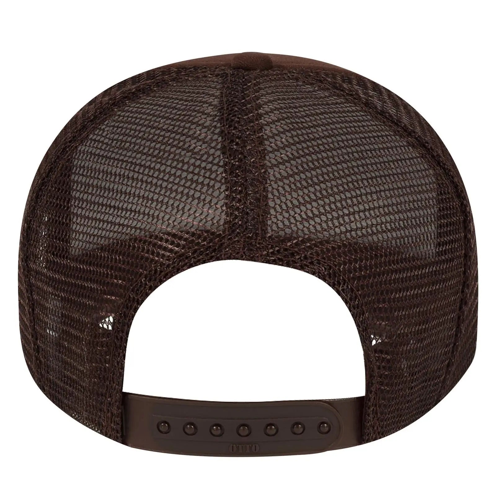 OTTO 39-165 5 Panel High Crown Mesh Back Trucker Cap - Brown