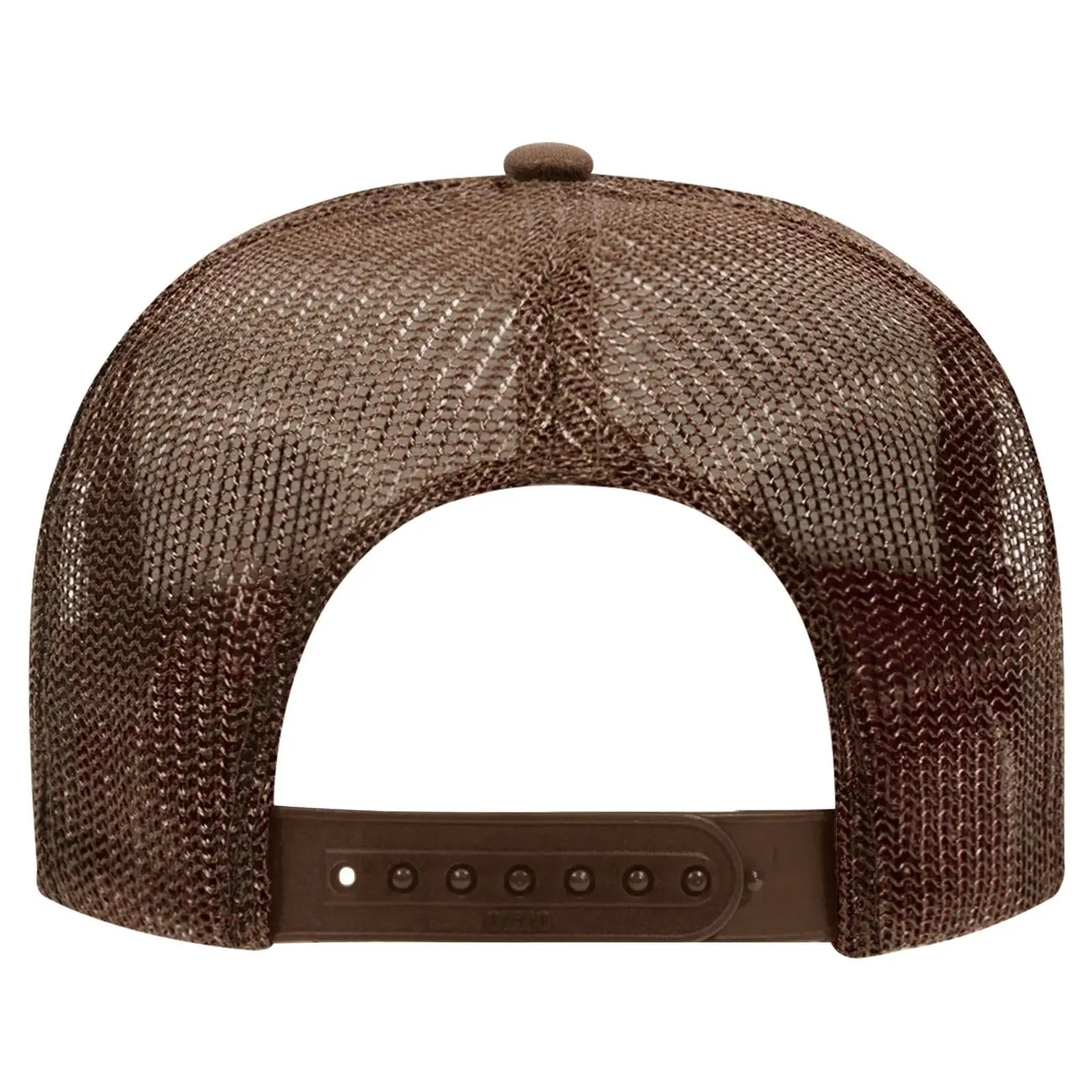 OTTO 39-165 5 Panel High Crown Mesh Back Trucker Cap - Brown