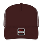 OTTO 39-165 5 Panel High Crown Mesh Back Trucker Cap - Brown - Brown / 6’’ - 7 1/8’’