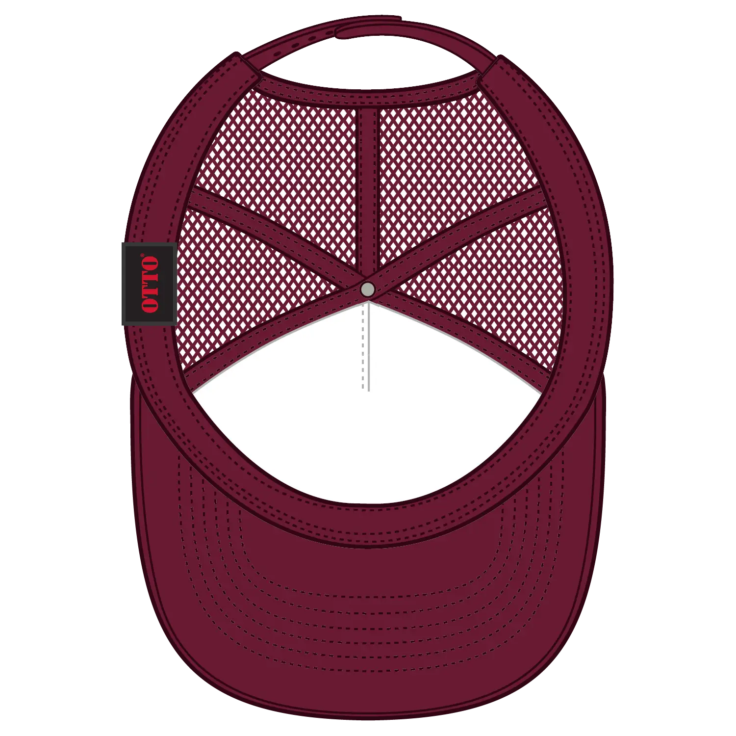 OTTO 39-165 5 Panel High Crown Mesh Back Trucker Cap - Burg. Marn - Burg. Marn / 6 1/2’’ - 7 5/8’’