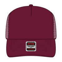 OTTO 39-165 5 Panel High Crown Mesh Back Trucker Cap - Burg. Marn - Burg. Marn / 6 1/2’’ - 7 5/8’’