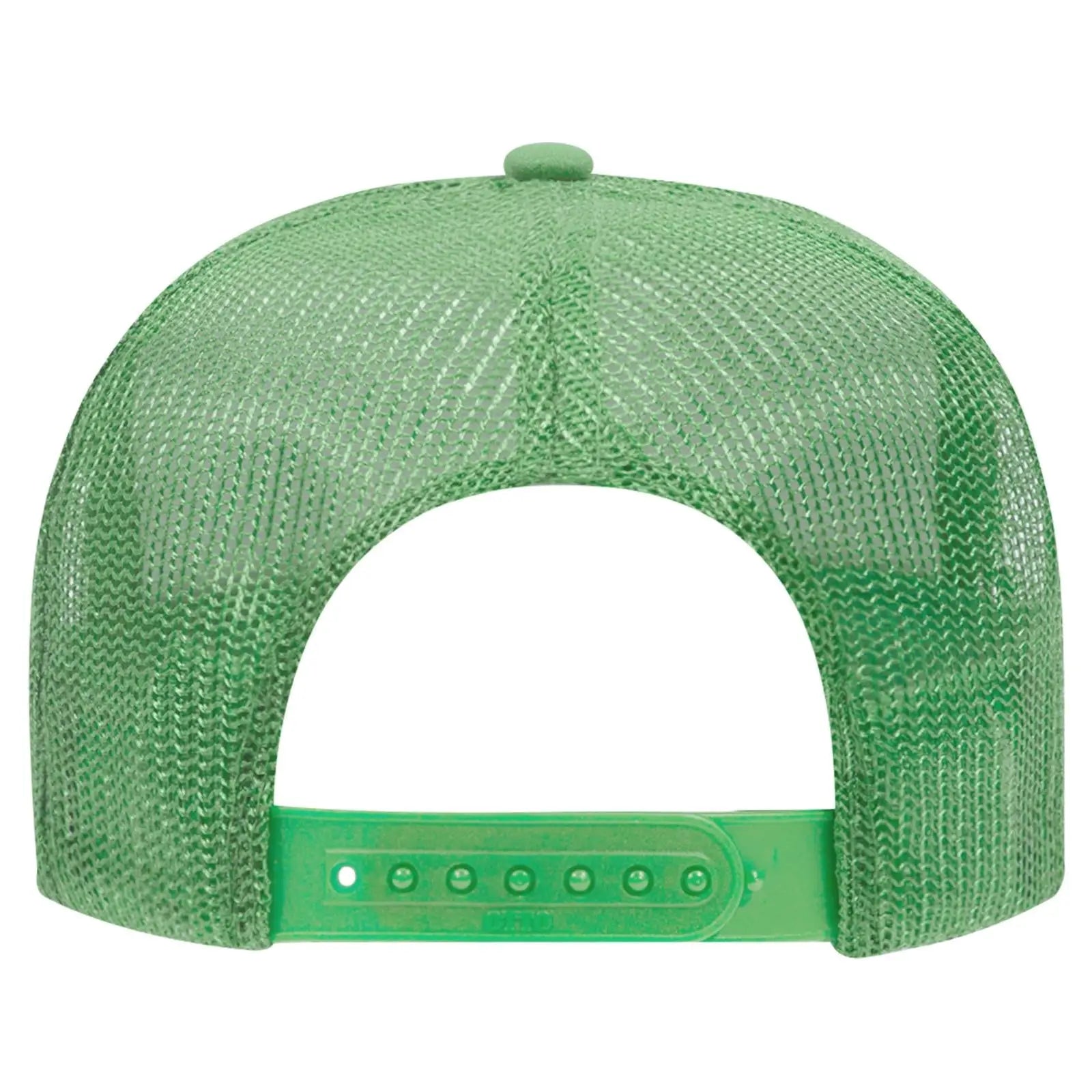 OTTO 39-165 5 Panel High Crown Mesh Back Trucker Cap - Cactus Green - Cactus Green / 6 1/2’’ - 7 5/8’’