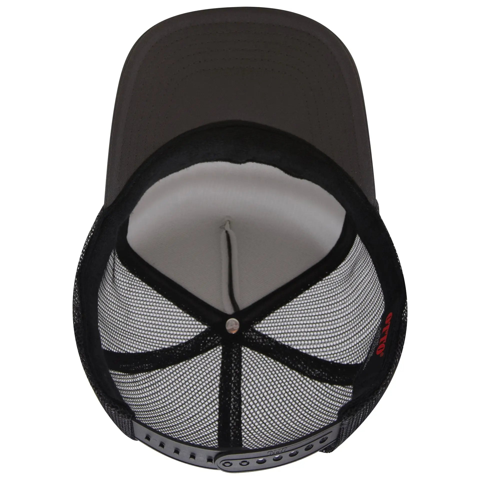 OTTO 39-165 5 Panel High Crown Mesh Back Trucker Cap - Ch.Gry/Ch.Gry/Blk - Ch.Gry/Ch.Gry/Blk / 6 1/2’’ - 7 5/8’’