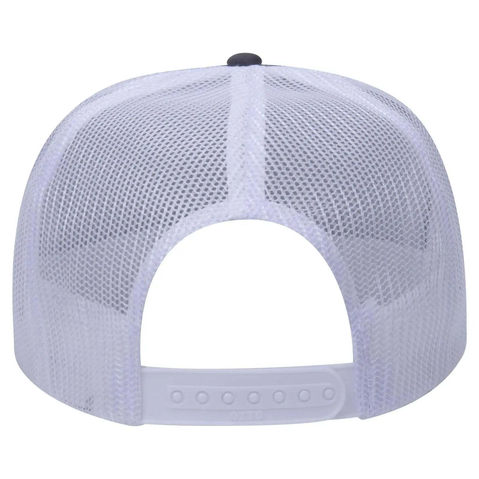 OTTO 39-165 5 Panel High Crown Mesh Back Trucker Cap - Ch.Gry/Ch.Gry/Wht - Ch.Gry/Ch.Gry/Wht / 6 1/2’’ - 7 5/8’’