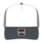 OTTO 39-165 5 Panel High Crown Mesh Back Trucker Cap - Ch.Gry/Wht/Ch.Gry - Ch.Gry/Wht/Ch.Gry / 6 1/2’’ - 7 5/8’’