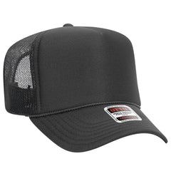 OTTO 39-165 5 Panel High Crown Mesh Back Trucker Cap - Char. Gray