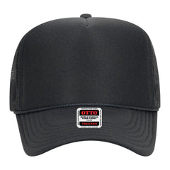 OTTO 39-165 5 Panel High Crown Mesh Back Trucker Cap - Char. Gray