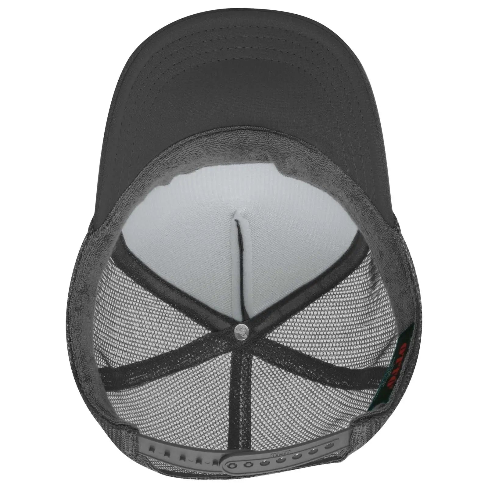 OTTO 39-165 5 Panel High Crown Mesh Back Trucker Cap - Char. Gray