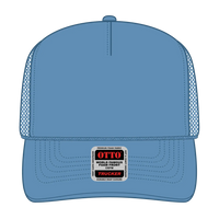 OTTO 39-165 5 Panel High Crown Mesh Back Trucker Cap - Col. Blue - Col. Blue / 6 1/2’’ - 7 5/8’’