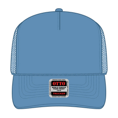 OTTO 39-165 5 Panel High Crown Mesh Back Trucker Cap - Col. Blue - Col. Blue / 6 1/2’’ - 7 5/8’’