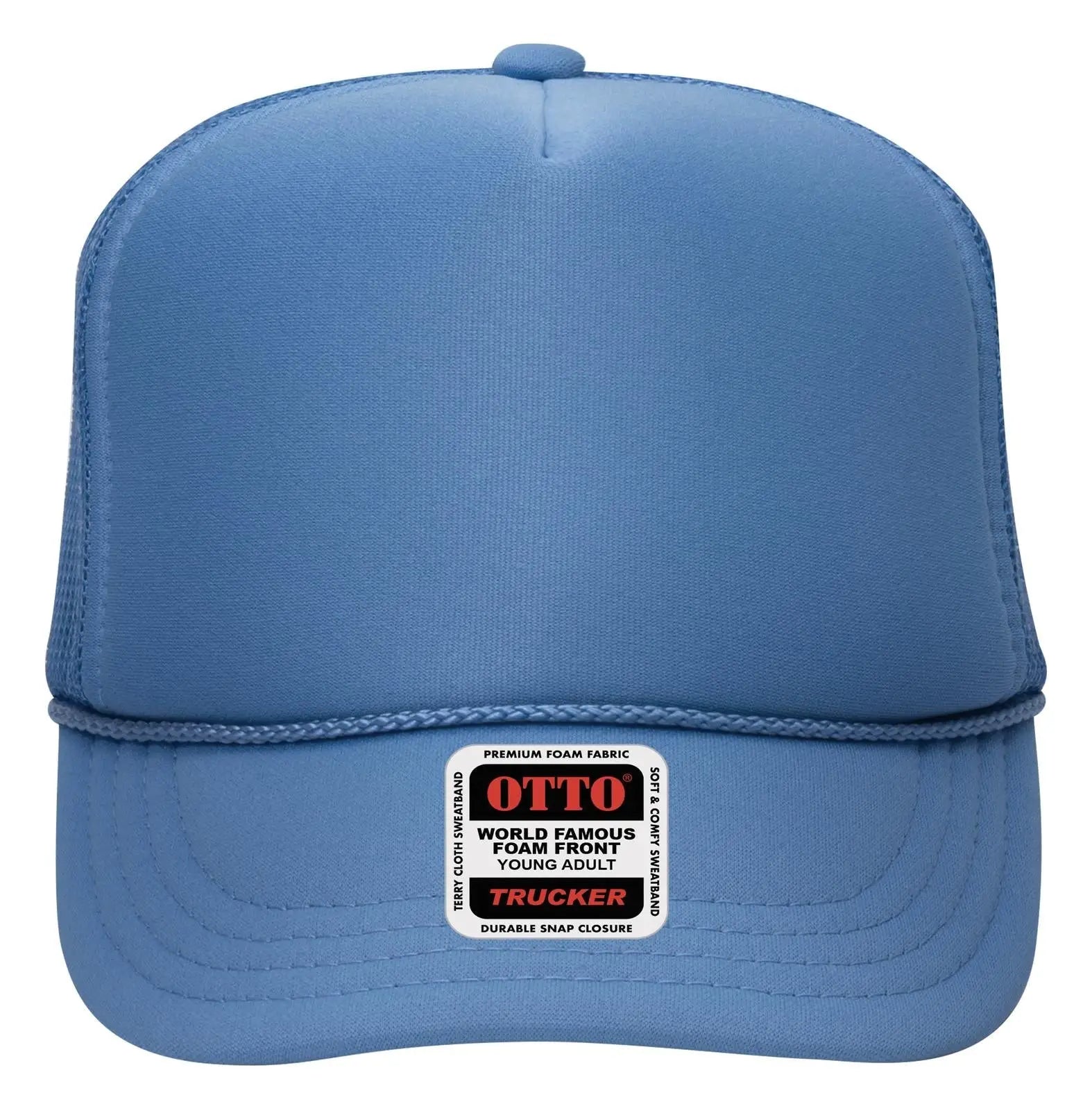 OTTO 39-165 5 Panel High Crown Mesh Back Trucker Cap - Col. Blue
